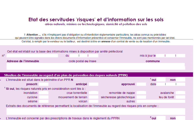 Nouveau Modèle ESRIS modele 2018 diagnostique immobilier