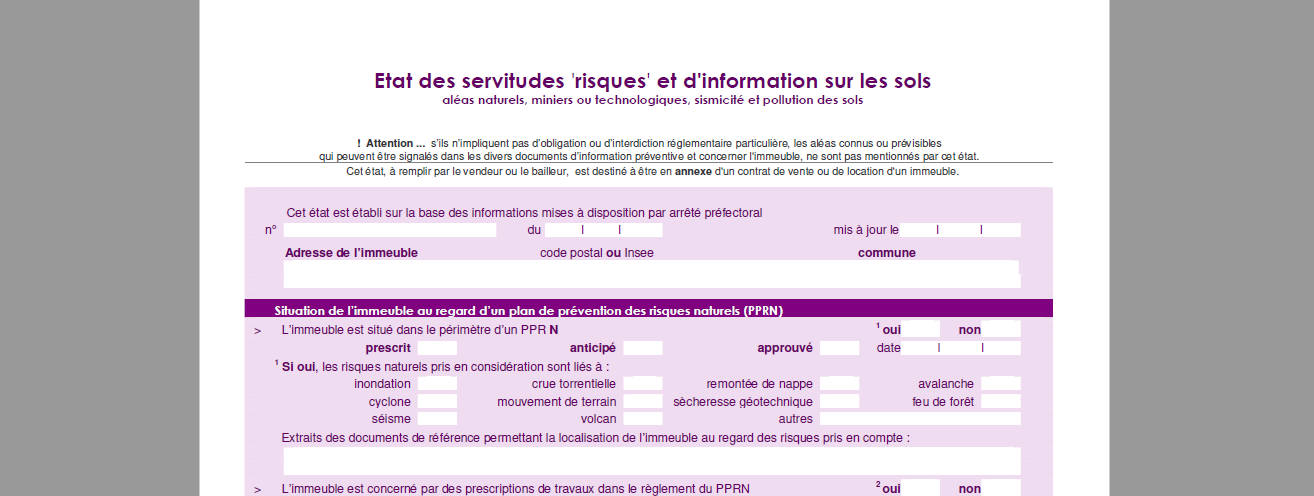 Nouveau Modèle ESRIS modele 2018 diagnostique immobilier