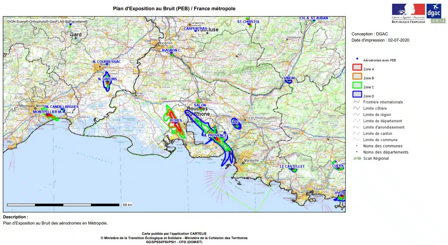 Exemple d'expositon au bruit pour la région PACA